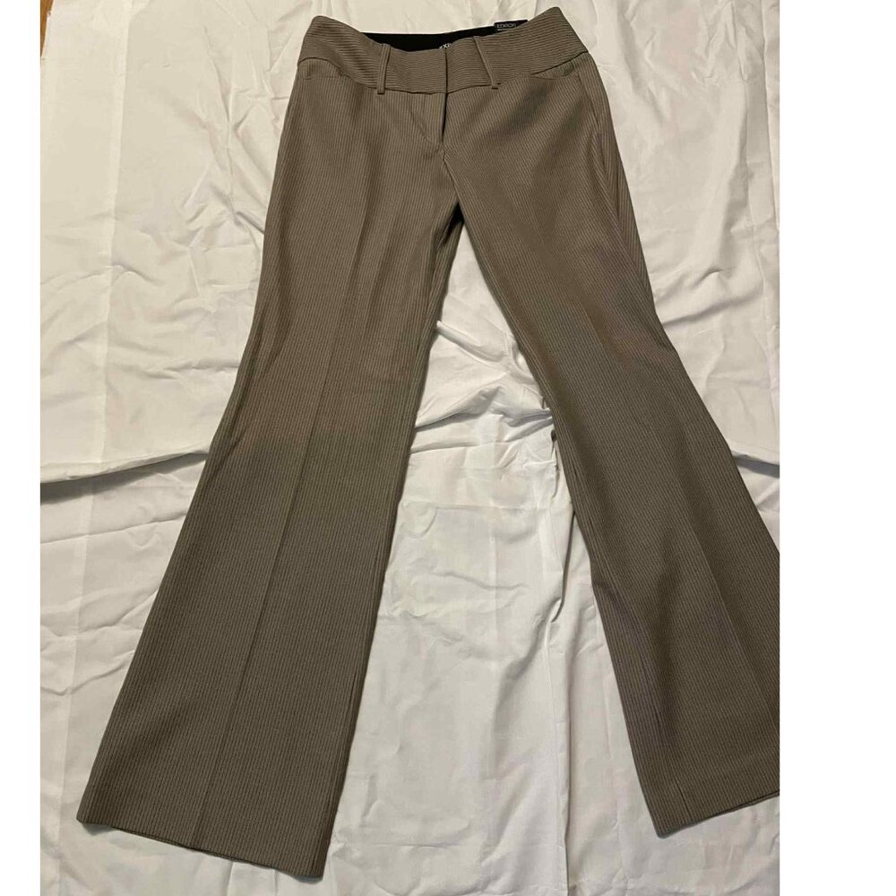 Express Editor Pants, Wide Waistband, Tan/Taupe with Black stripes, Size 4, NWT!